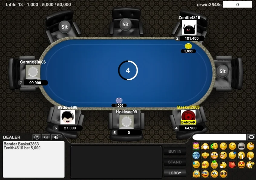 Screenshot utama game PokerV